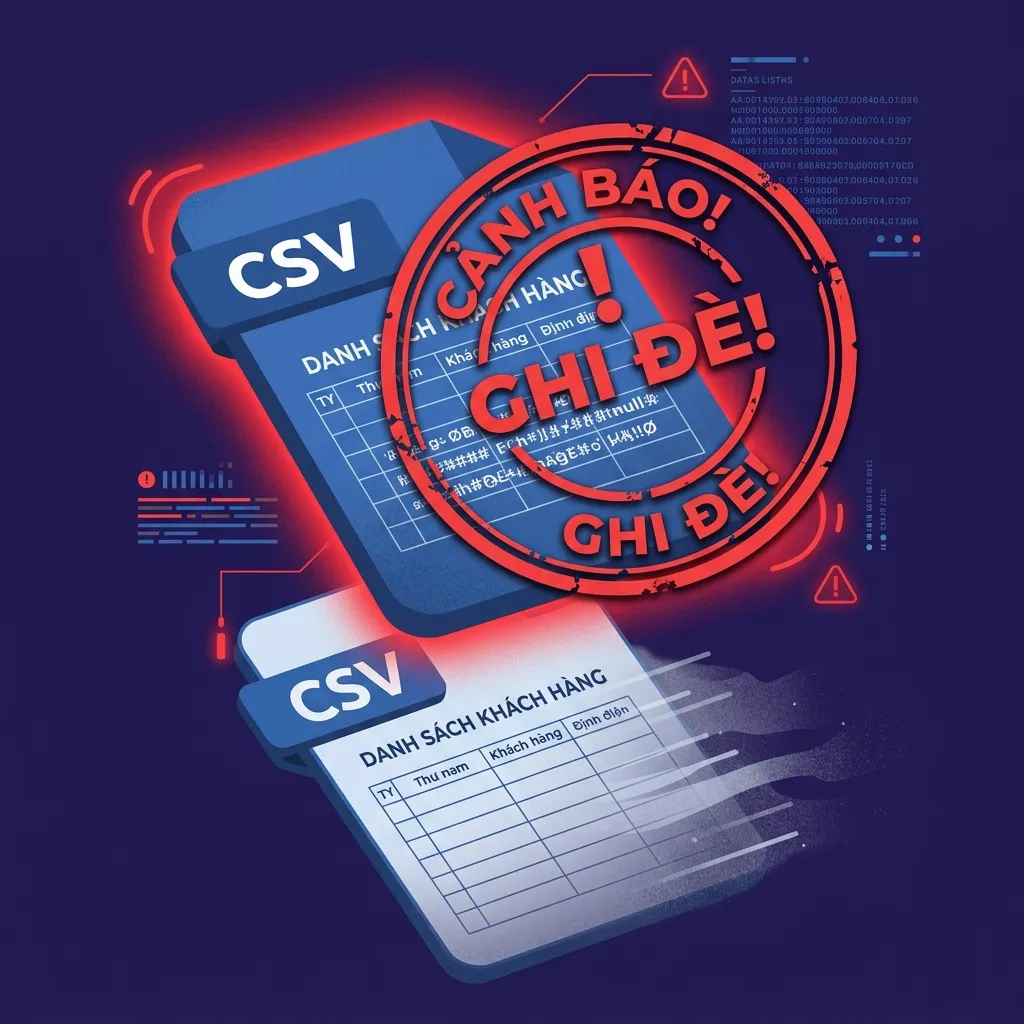 Cảnh báo việc lưu đè file CSV lỗi font gây mất vĩnh viễn dữ liệu tiếng Việt có dấu gốc