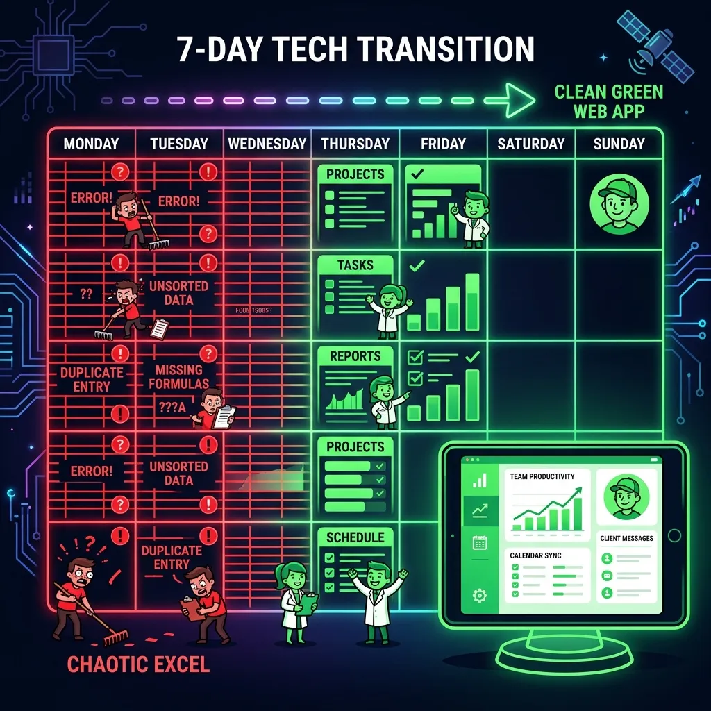 Hành trình chuyển đổi Excel sang web app Hành trình 7 ngày từ Excel rời rạc đến web app hoàn chỉnh