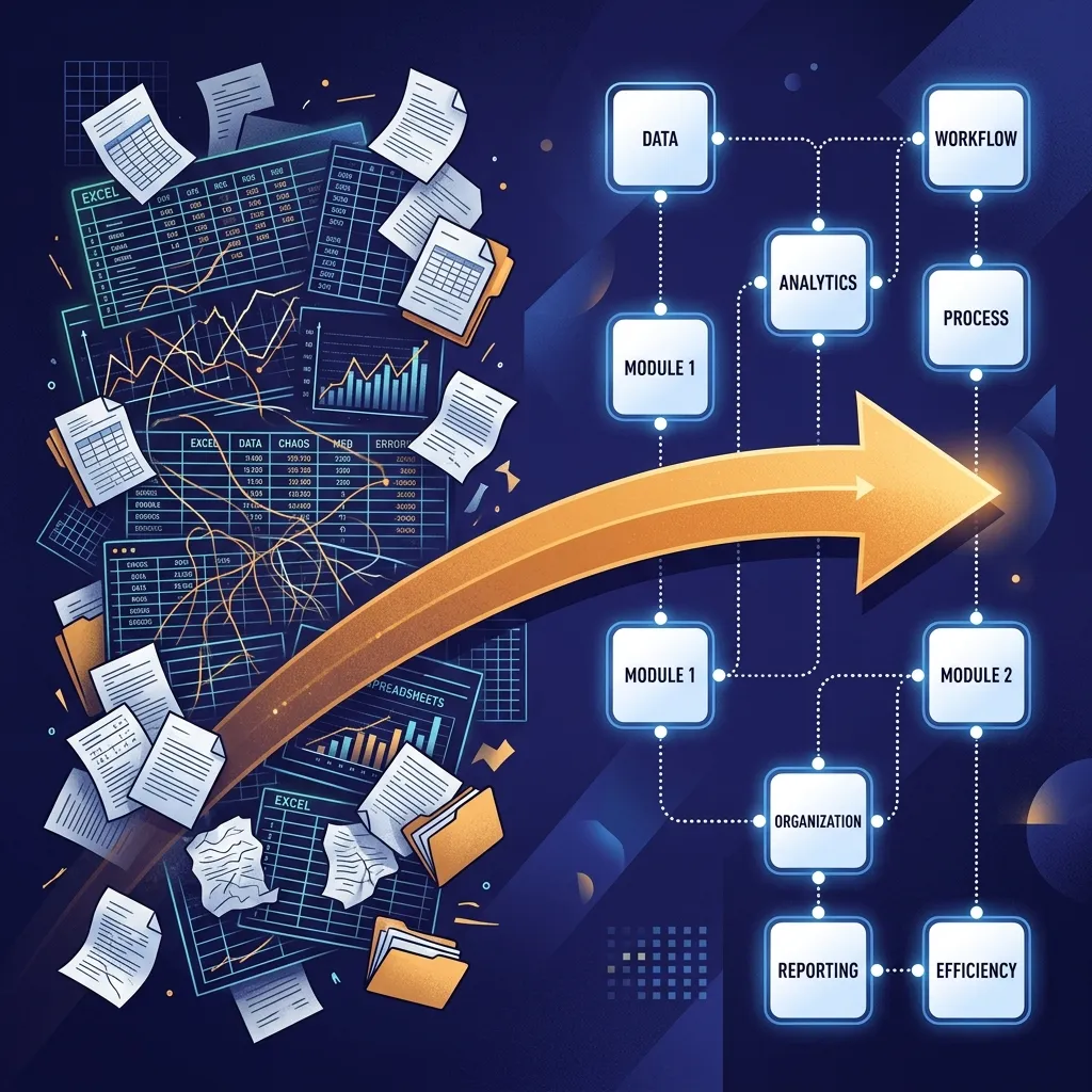 Sự khác biệt giữa việc quản lý phân mảnh bằng file Excel rời rạc và hệ thống Web App tập trung bảo mật