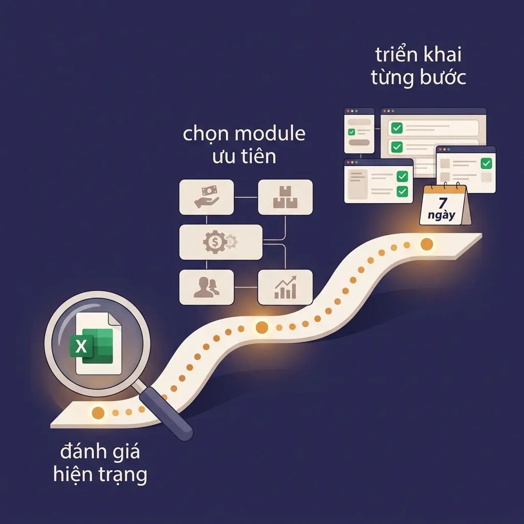 Lộ trình 3 bước chuyển đổi từ file Excel lên hệ thống quản lý module chuyên nghiệp