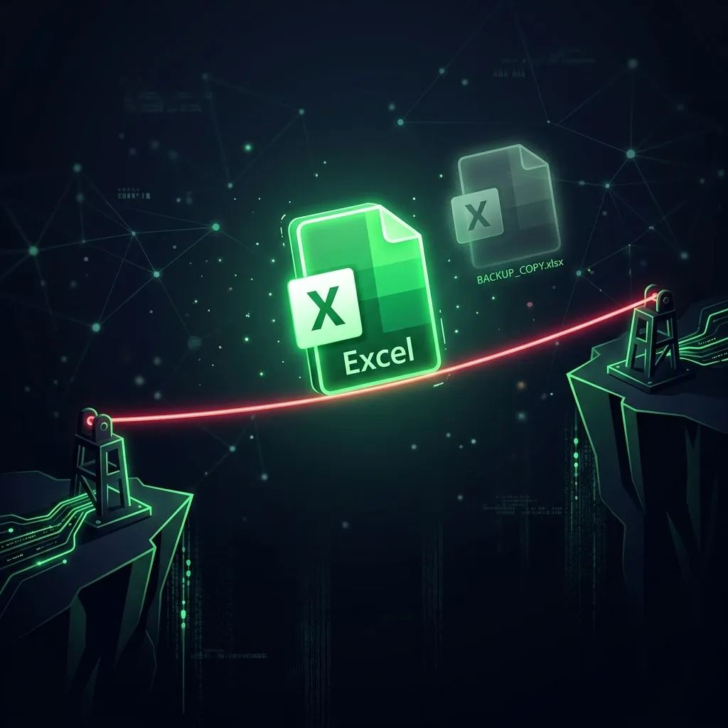 File Excel đứng thăng bằng trên sợi dây lơ lửng