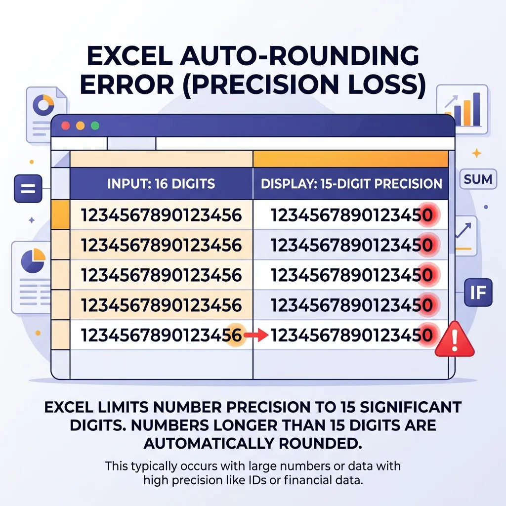 Lỗi Excel tự động làm tròn số tài khoản thẻ đơn hàng